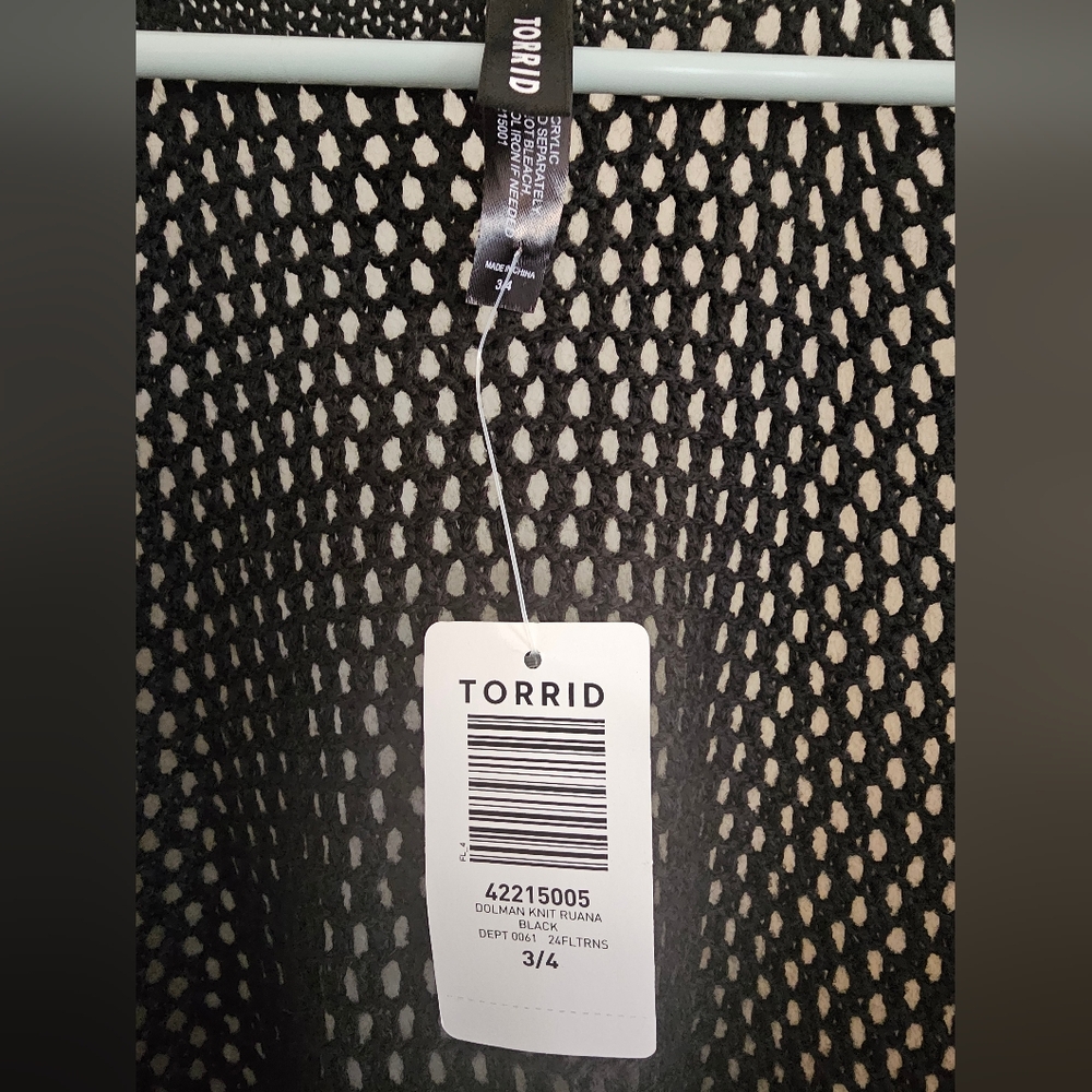 Torrid Black Open-Knit Ruana - Picture 3 of 6